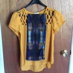 Lily White mustard blouse and Aztec Cassie skirt